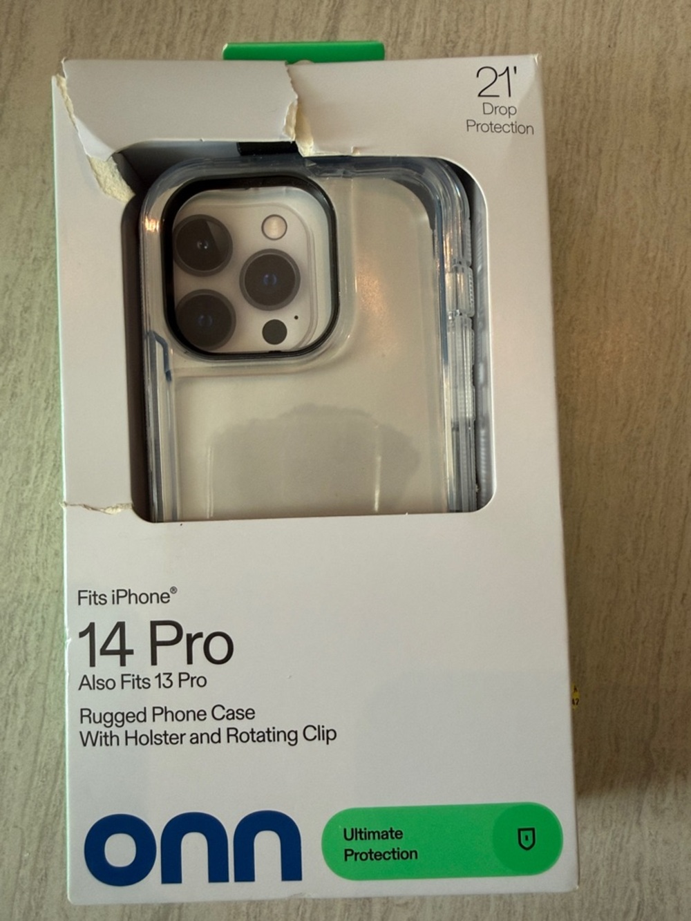 On Running Clear/Black Rugged Phone Case for iPhone 14 Pro